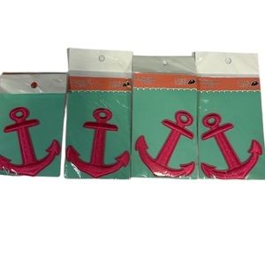 Simply Southern Pink Anchor Iron On Crafting Monogram Patch Set Of Four NEW